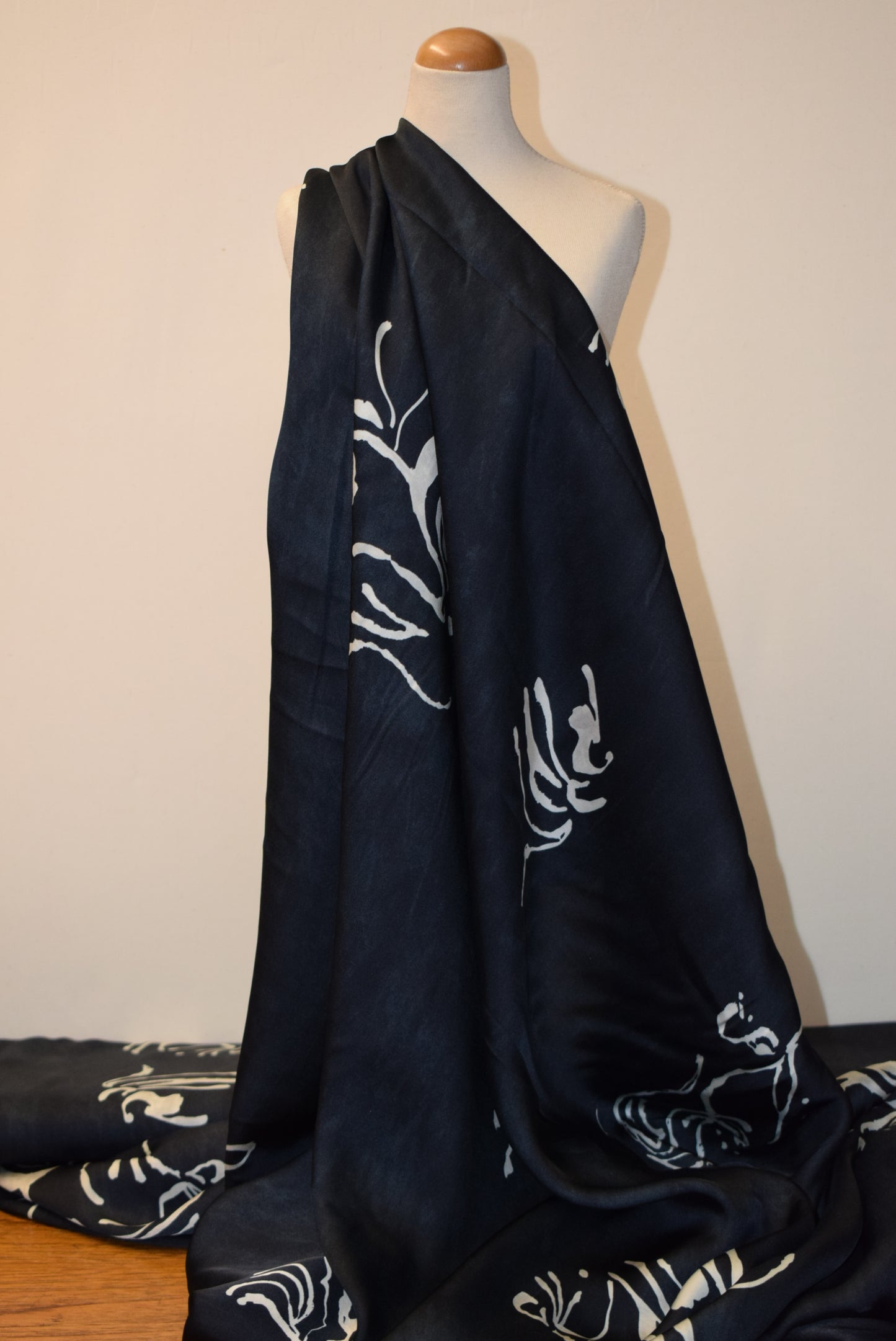 'Spirit' Dark Navy Viscose Print