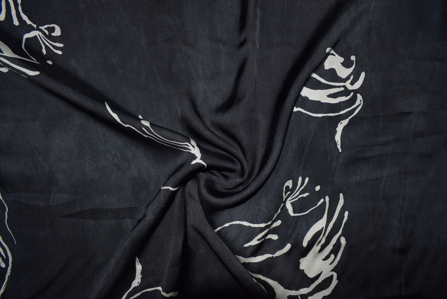 'Spirit' Dark Navy Viscose Print