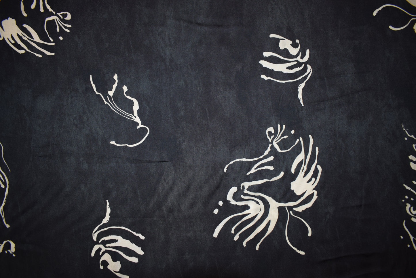 'Spirit' Dark Navy Viscose Print