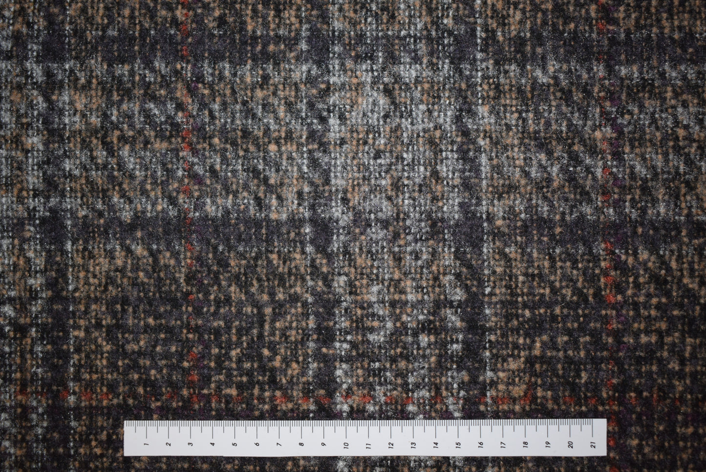 Bouclette Check - Mauve & Camel