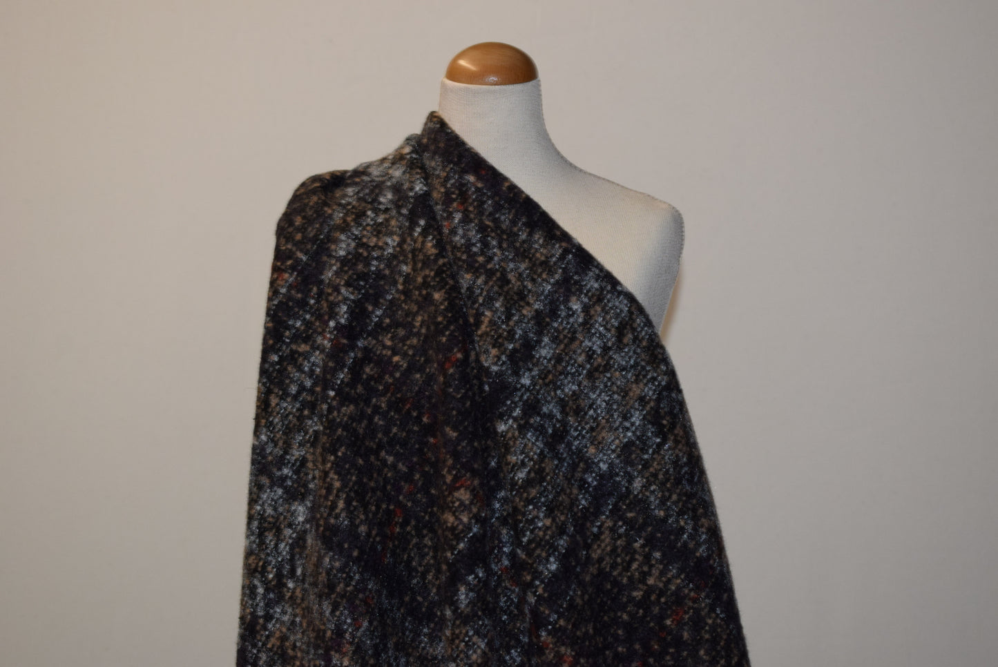 Bouclette Check - Mauve & Camel