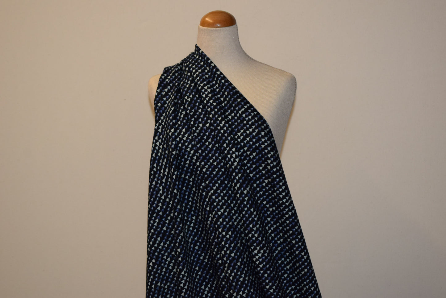 Blue Triangle Print Jersey