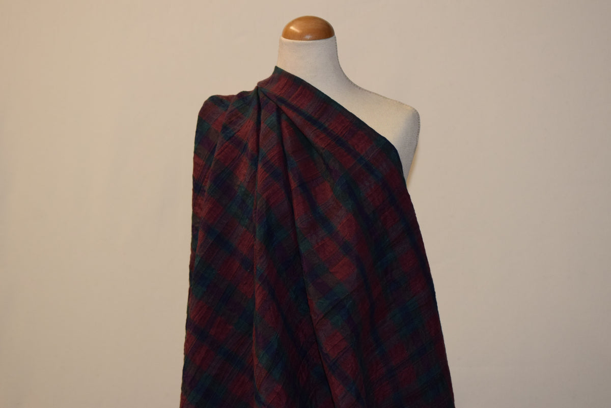 'Bordeaux' Crinkle Check