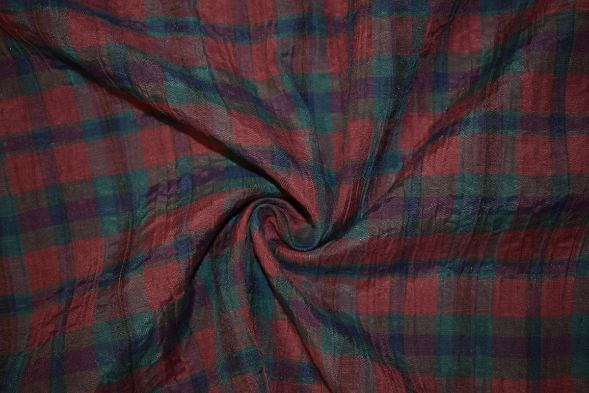 'Bordeaux' Crinkle Check
