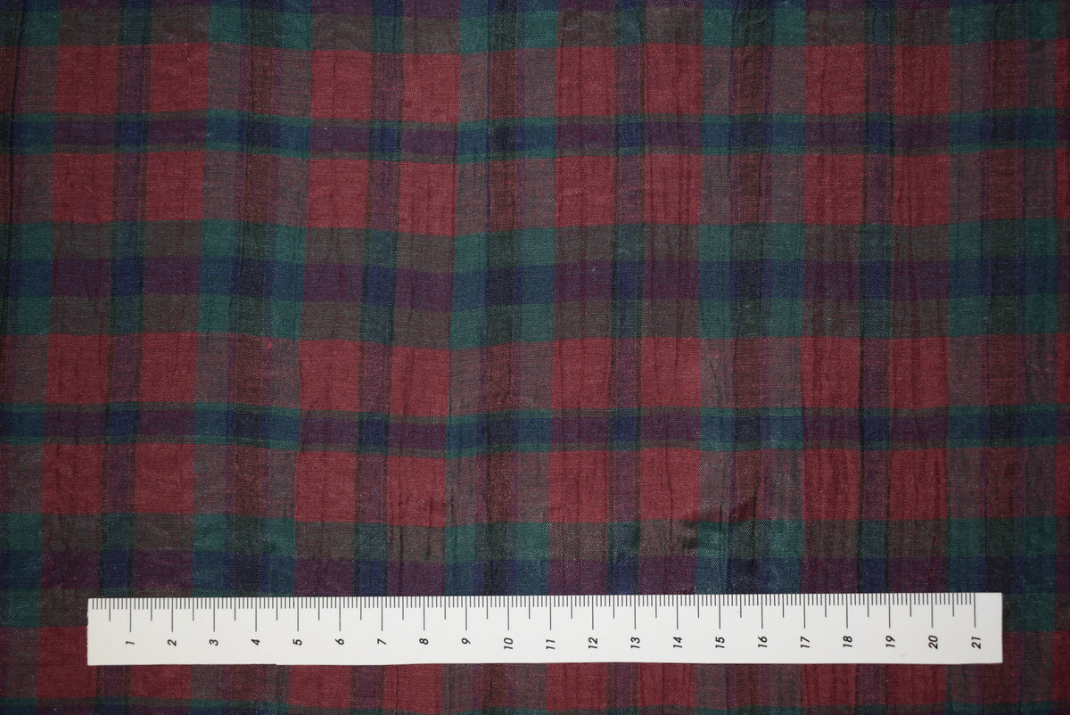 'Bordeaux' Crinkle Check