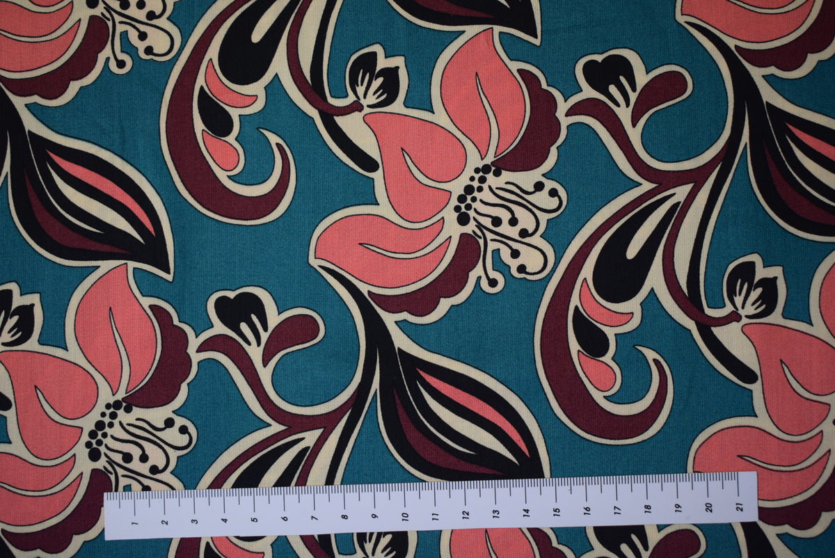 'Opulence' Teal & Coral