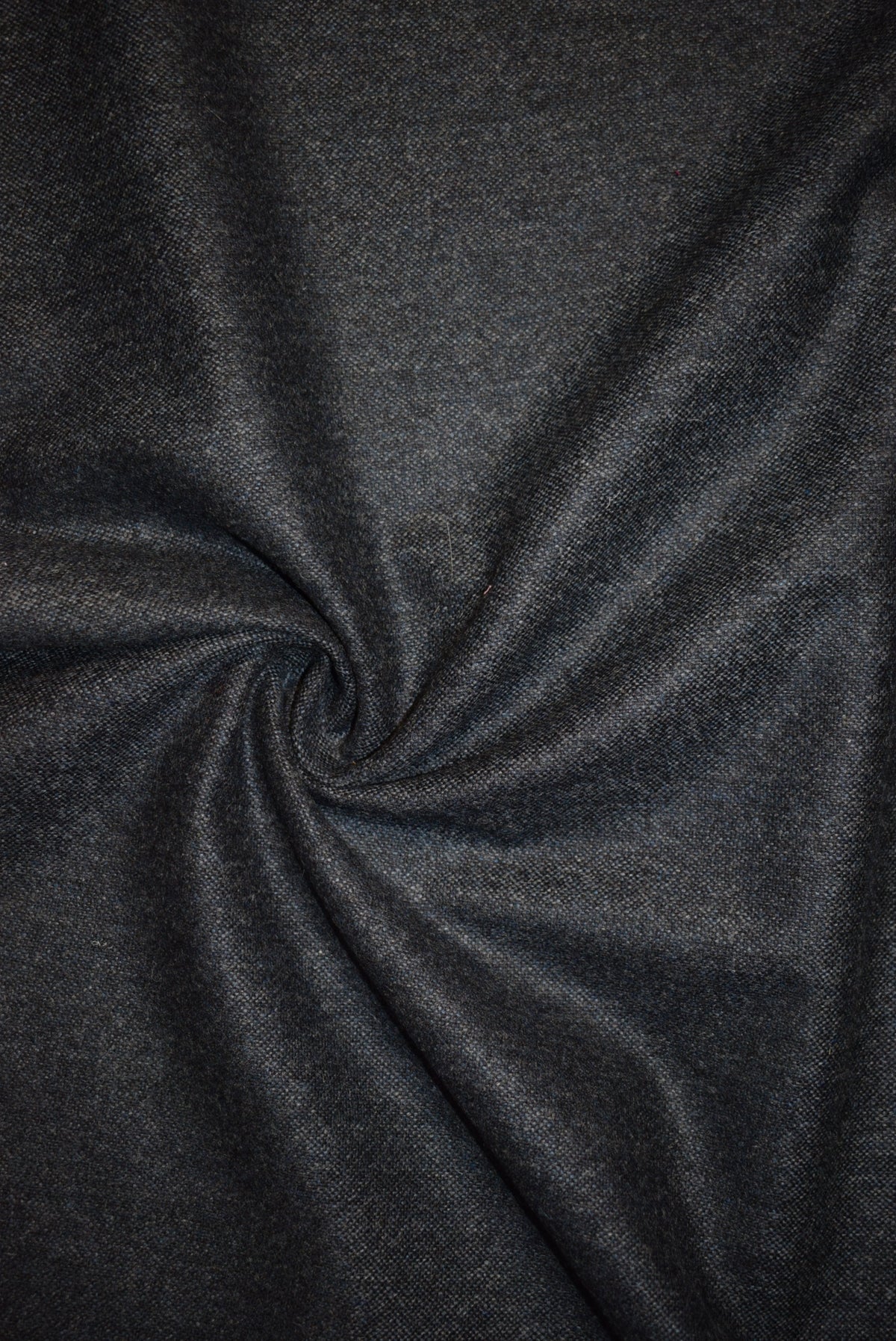 Dark Blue Merino Wool Tweed