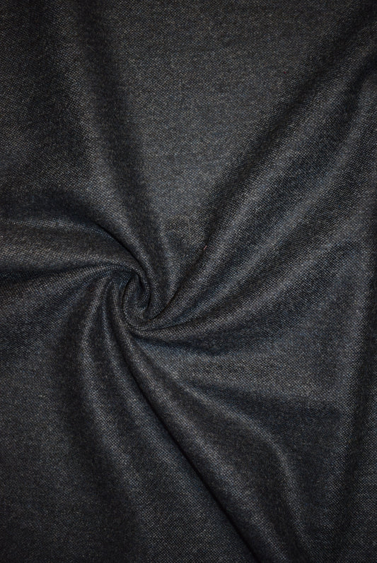 Dark Blue Merino Wool Tweed