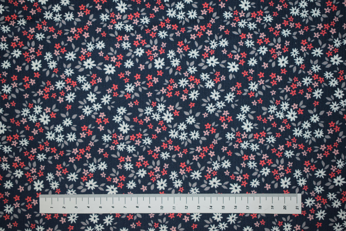 21 Wale Needlecord - Daisy Delight design