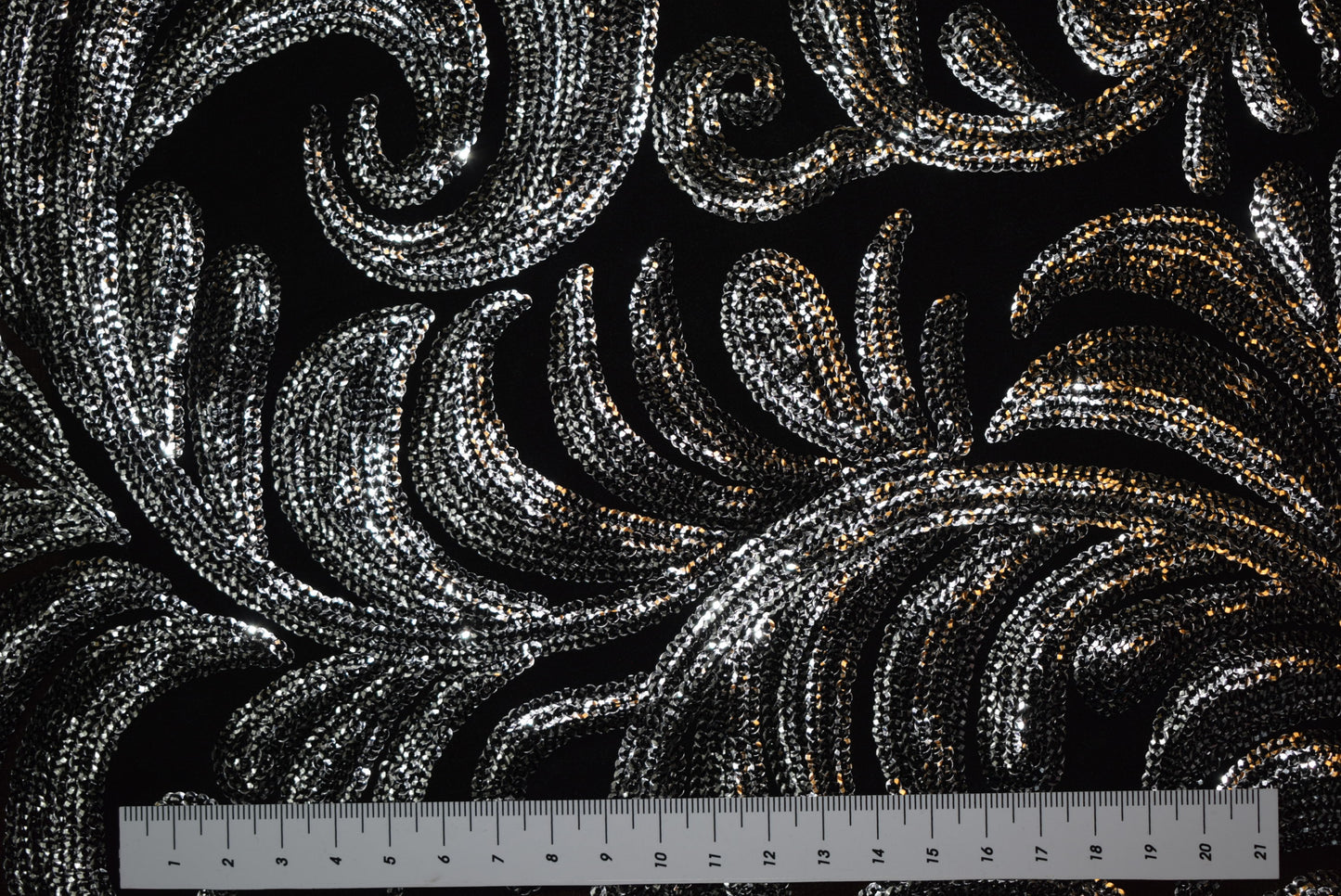 Silver Paisley Sequins