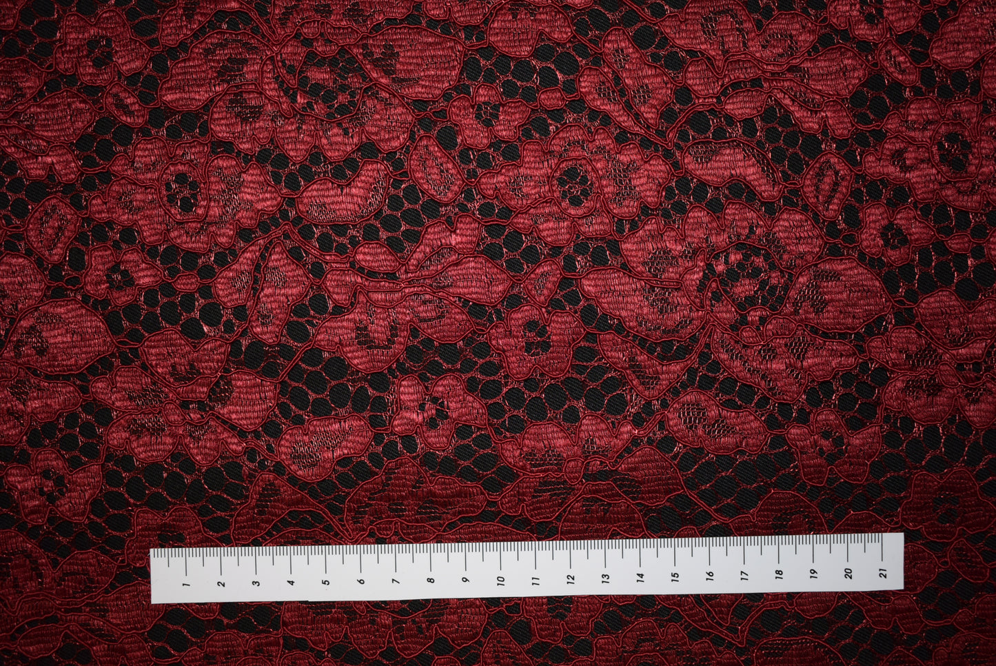 Double Flounce Corded Lace - Maroon