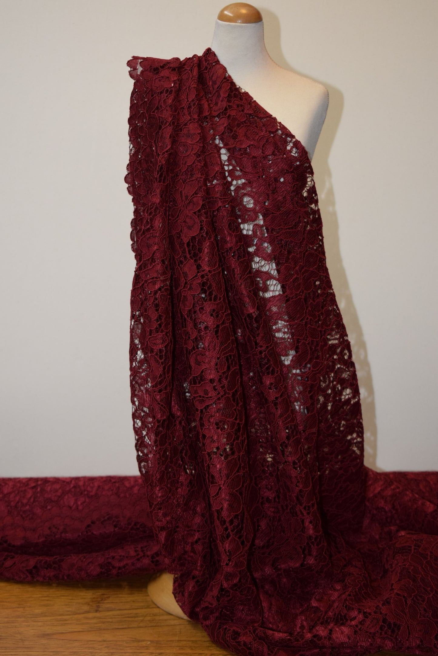 Double Flounce Corded Lace - Maroon