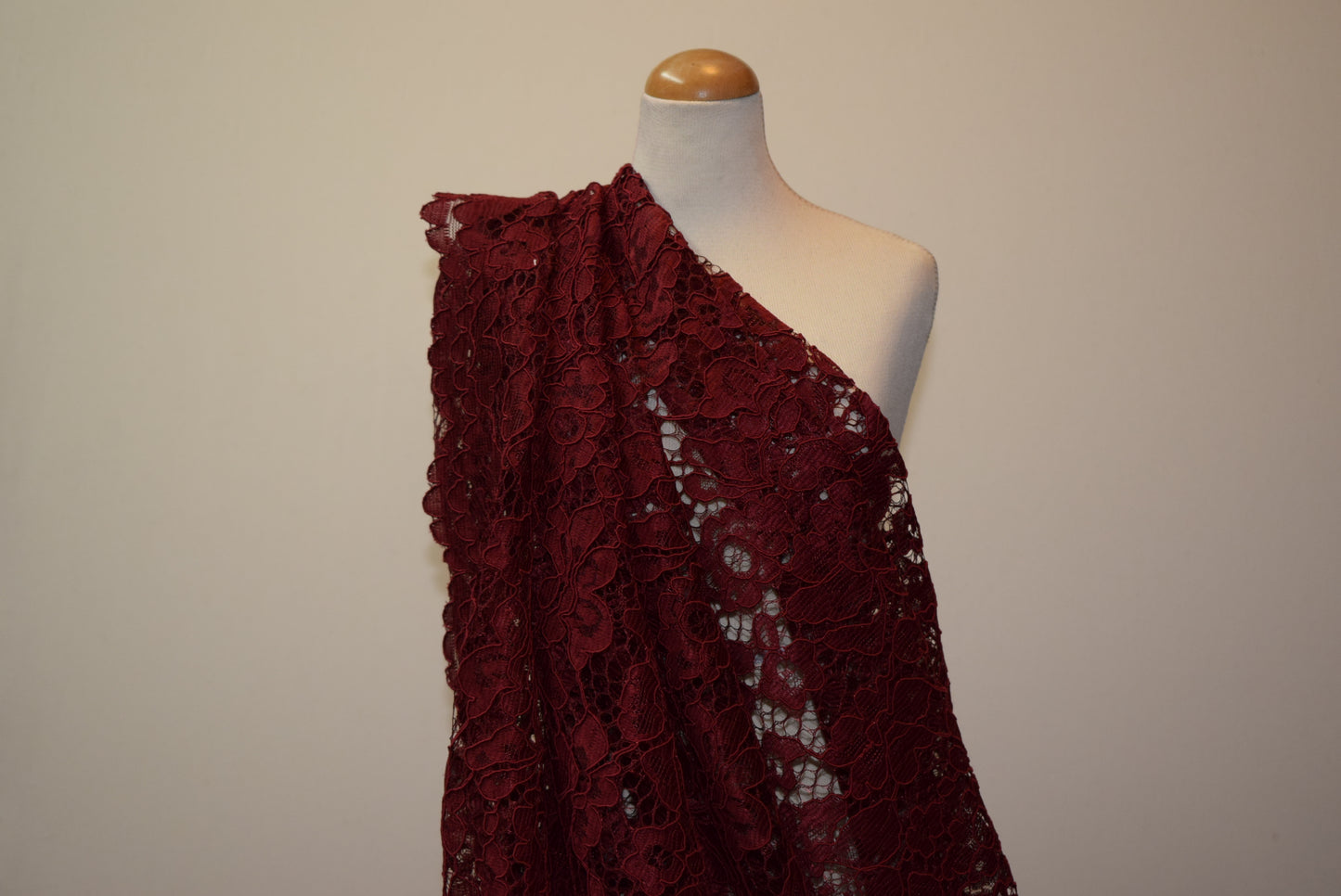 Double Flounce Corded Lace - Maroon