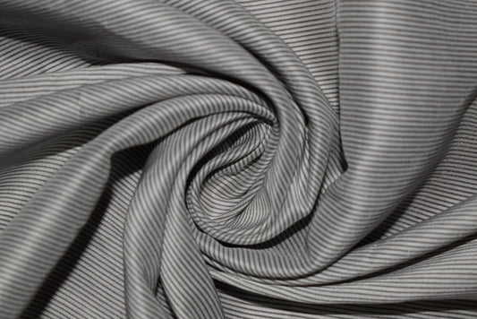 Fine Crosswise Grey/Ecru Stripe