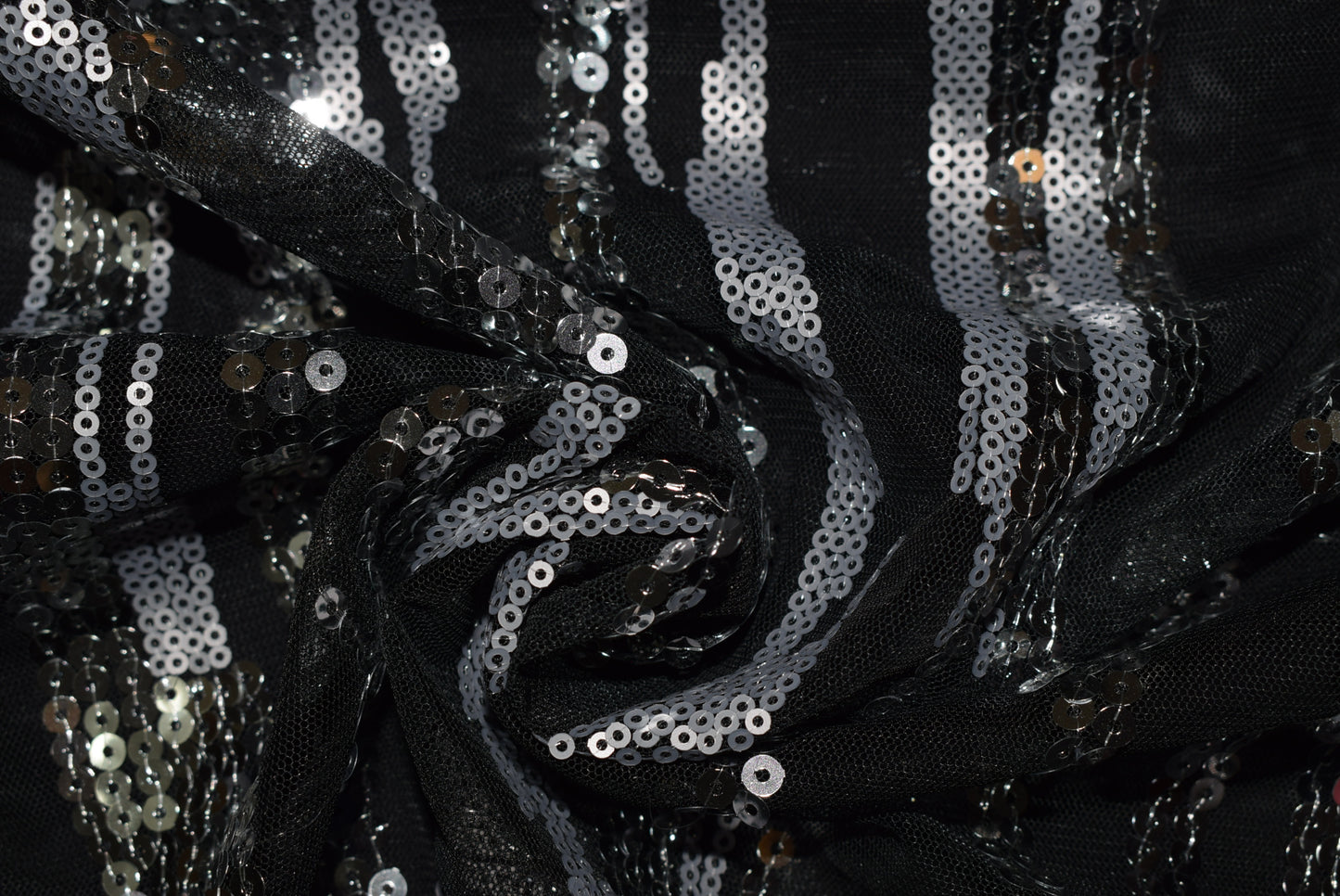 'Black Crystal' Sequins On Tulle