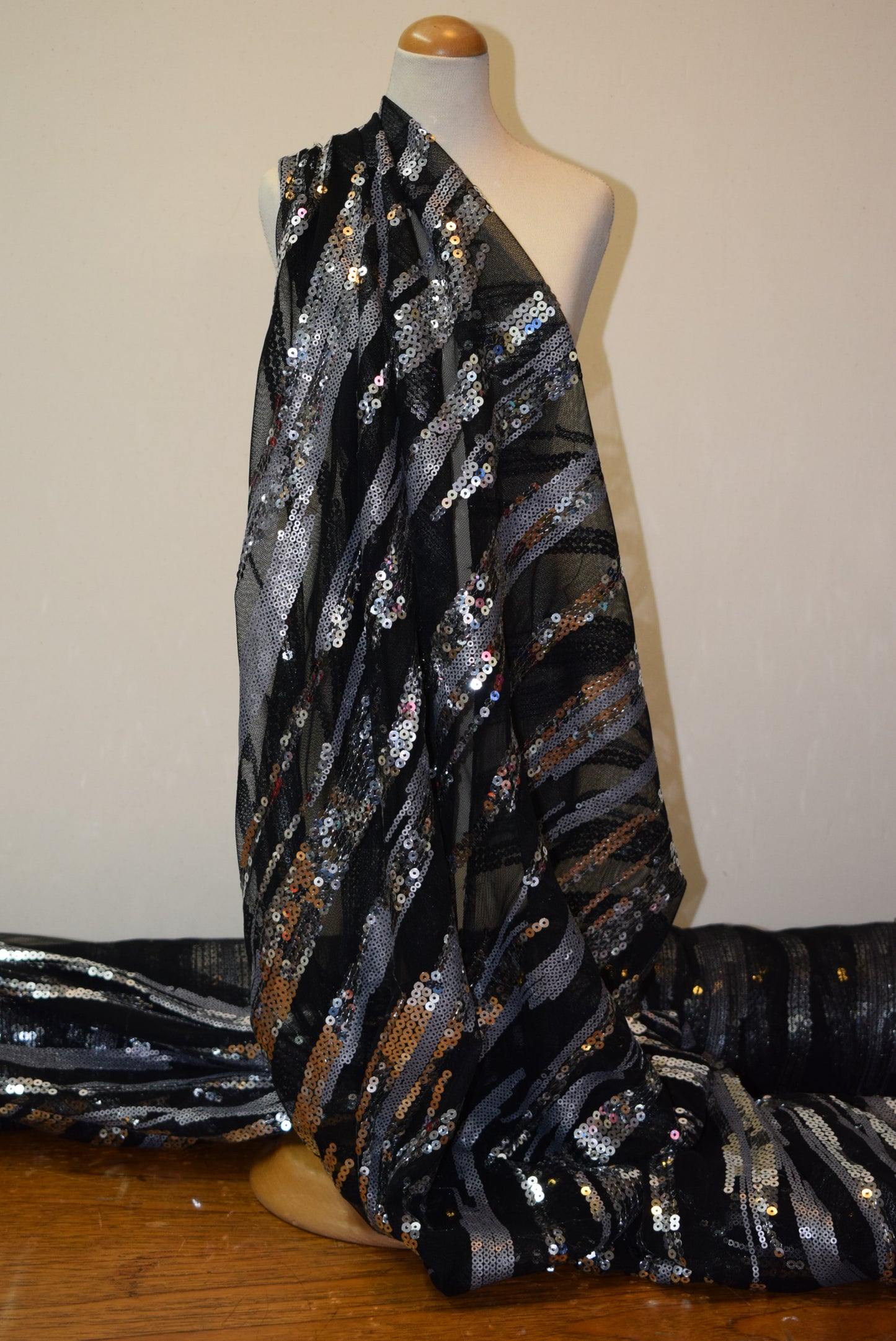 'Black Crystal' Sequins On Tulle