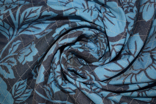 Blue Floral Faux Quilt