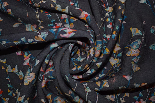 'Rimini' Grey Crinkle Print