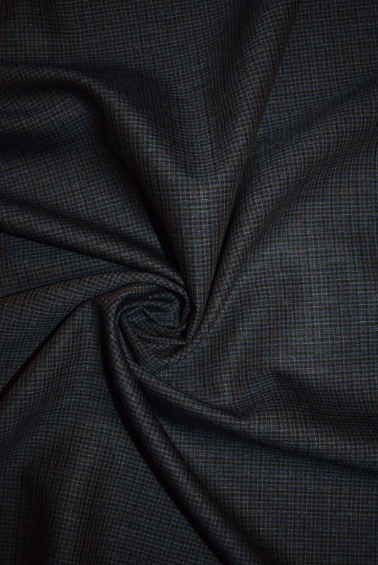 Burgundy & Navy Micro-Check Suiting