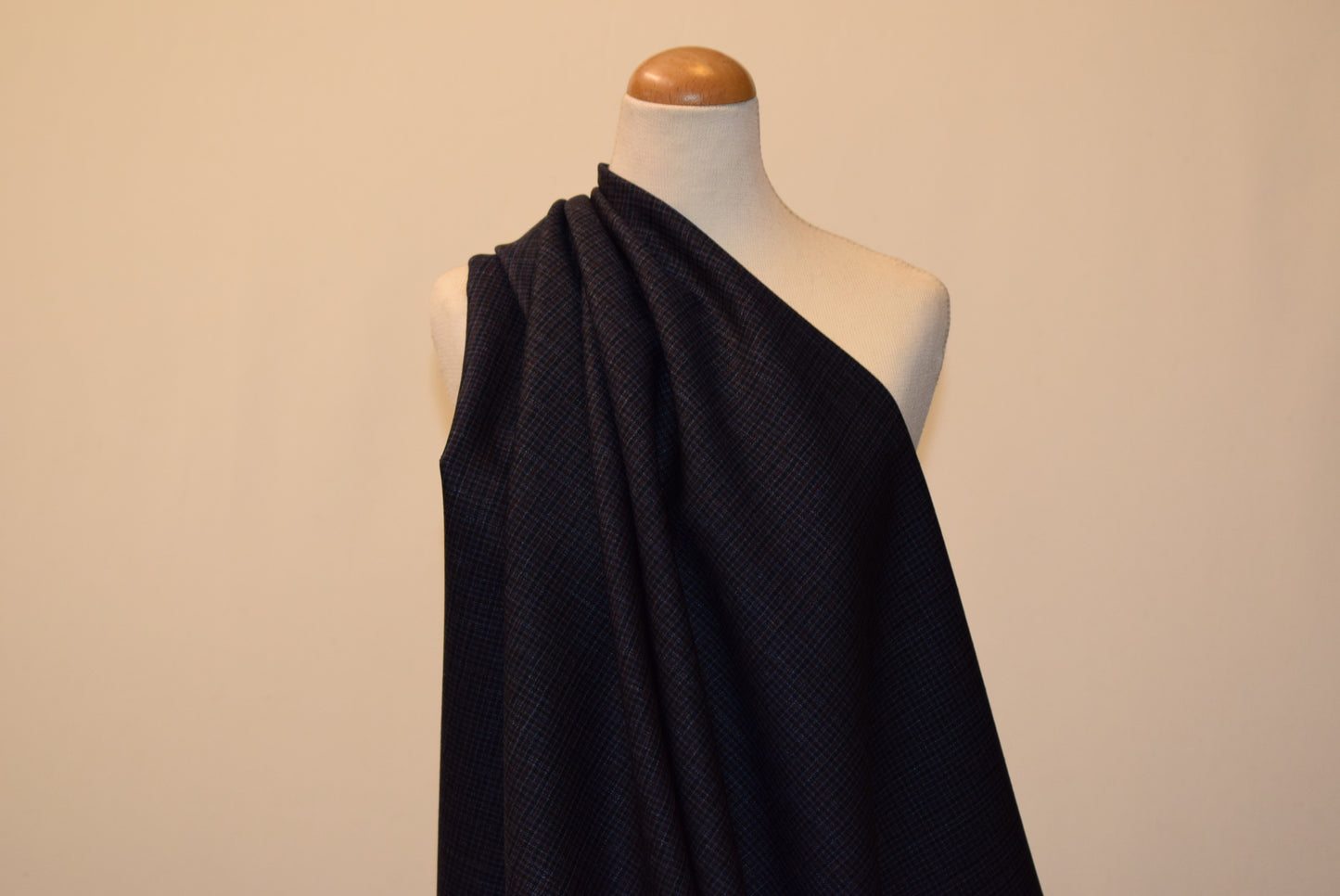 Burgundy & Navy Micro-Check Suiting