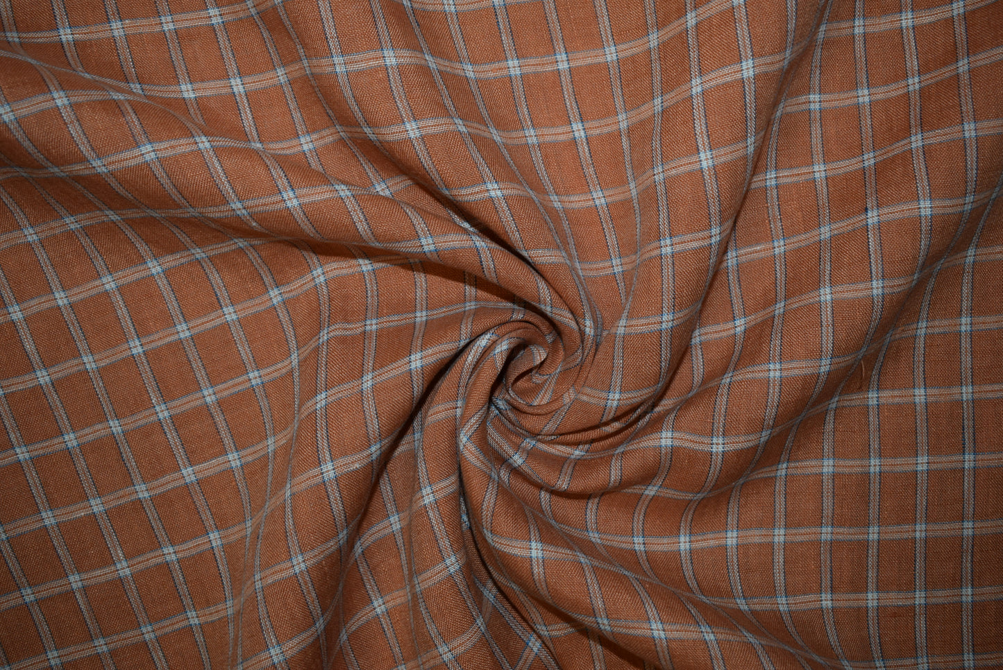 'Rimini' Linen Check - Quince