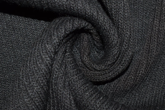 Wool Mix Rib Knit - Black