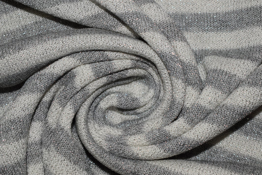 Lurex Stripe Knit - Grey