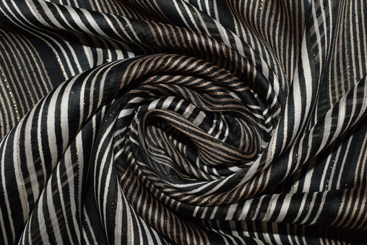 Lurex Satin Stripe Chiffon - Bronze