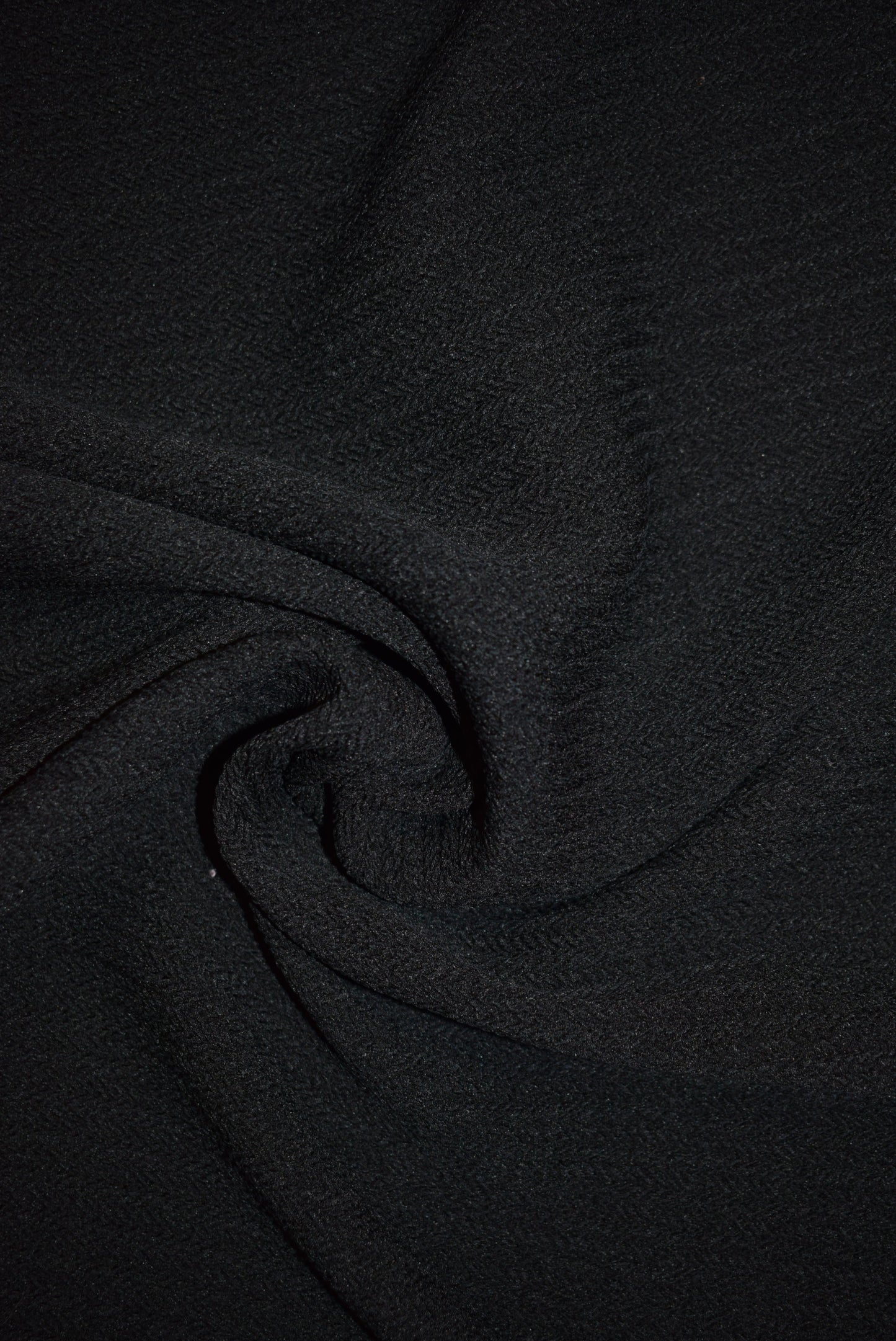 Black Silk Herringbone Plissé