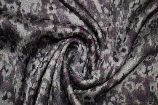 'Plisse' Satin Chiffon - Plum