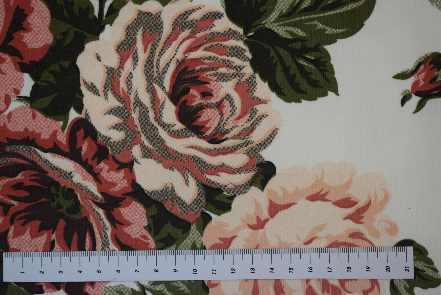 'Chintz Rose' Printed Needlecord