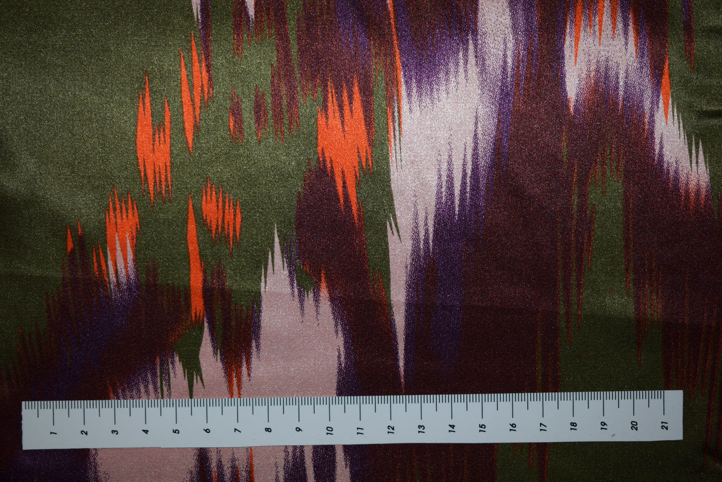 Olive & Purple 'Ikat' Satin