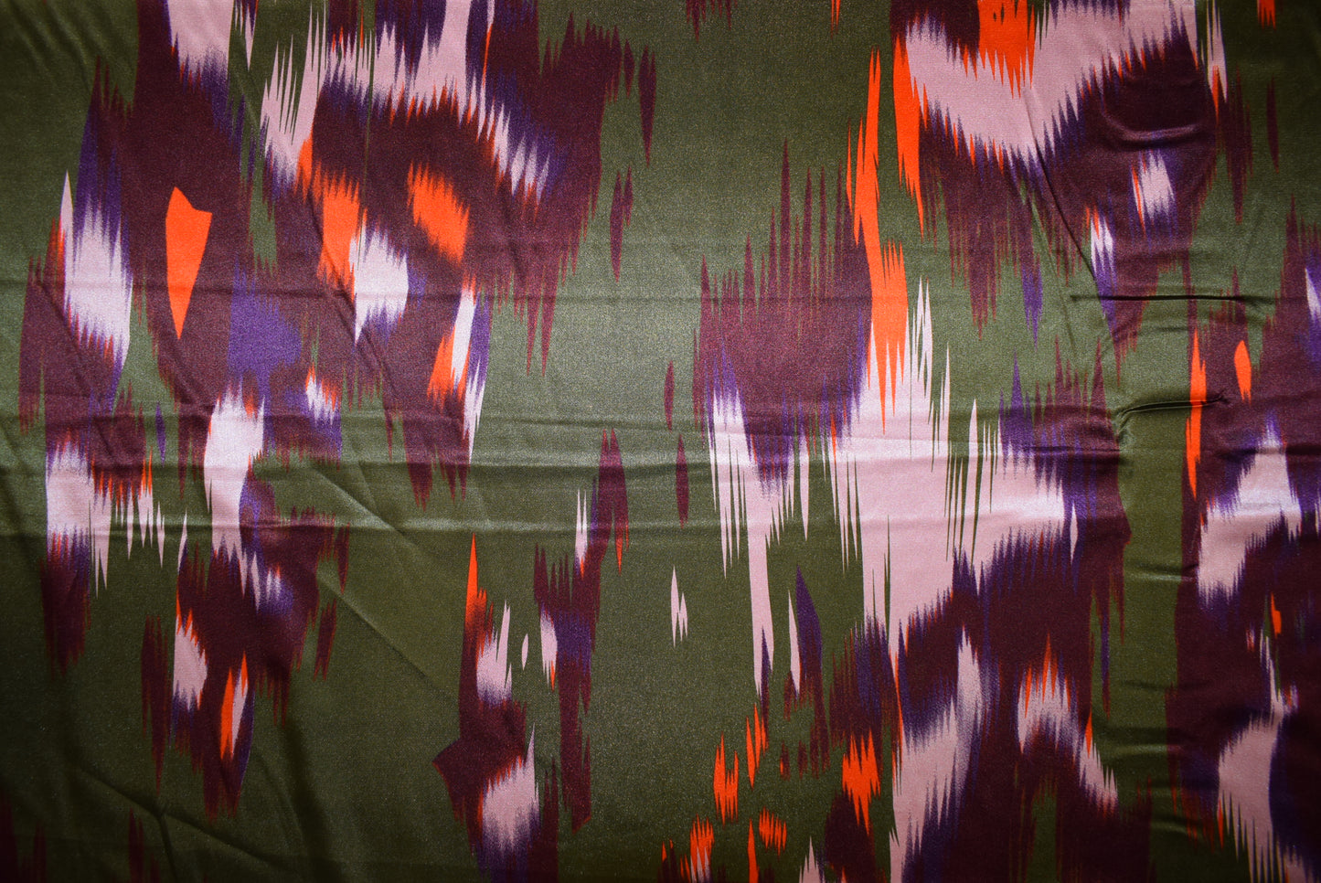 Olive & Purple 'Ikat' Satin