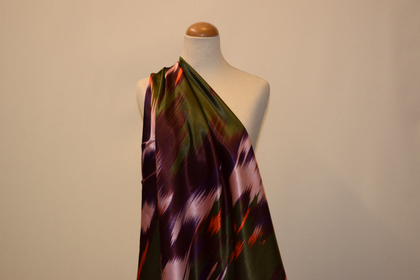 Olive & Purple 'Ikat' Satin