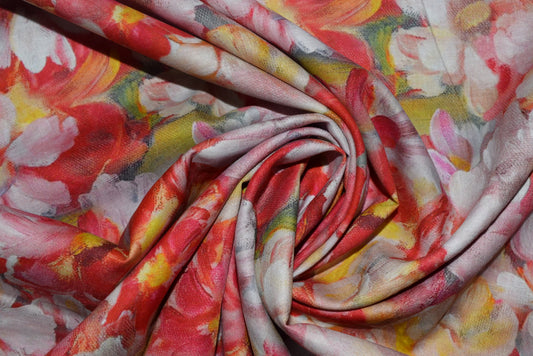 'Messina' Digital Print Lawn - Red