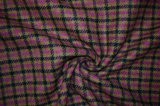 Cerise & tan Checked Tweed