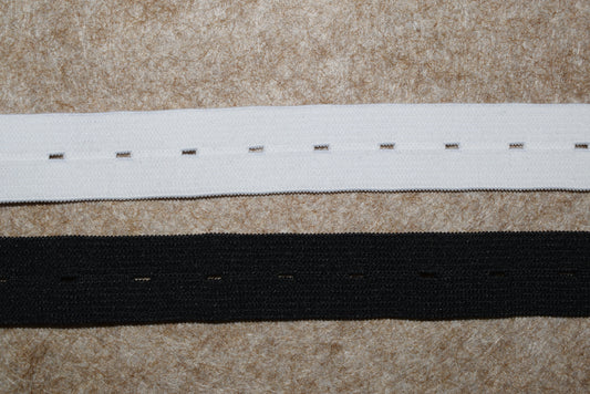 Buttonhole Elastic Black