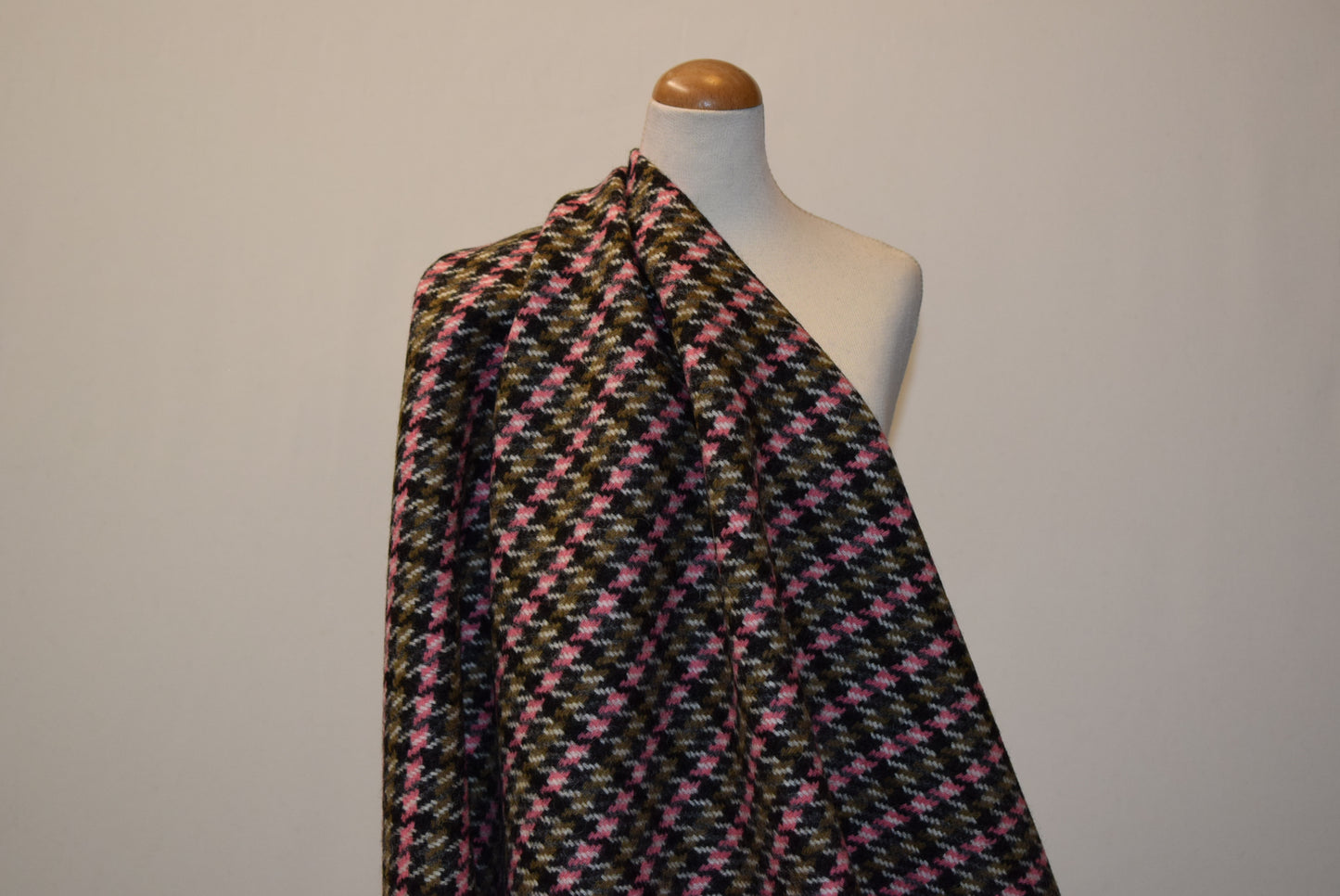Pink & Sage Dogtooth Tweed