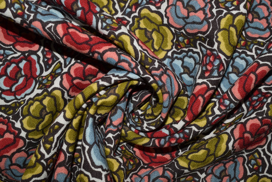 'Edith' Printed Linen & Viscose