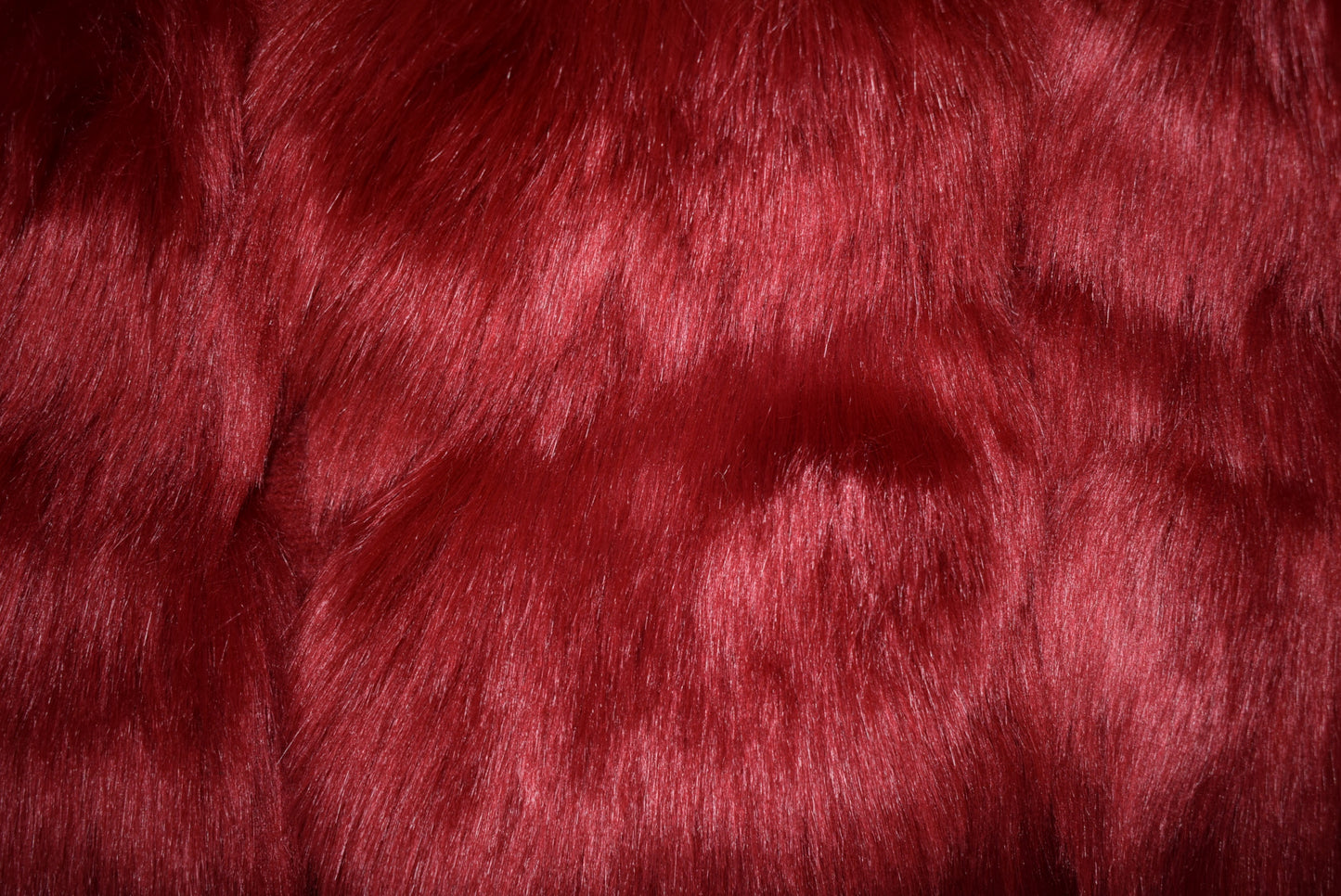 Luxury Faux Fur Strip - Red Block