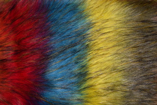 Luxury Faux Fur Strip - Plush Rainbow