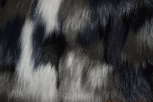 Luxury Faux Fur Strip - Blue/Grey/White