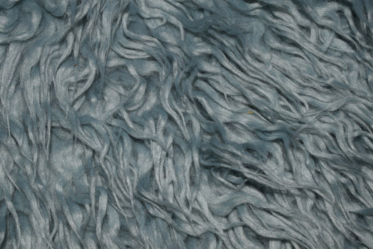 Luxury Faux Fur Strip - Curly Powder Blue