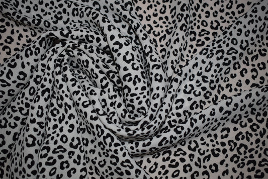 Black & White Leopard Georgette
