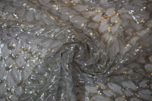 'Plumage' Silver Sequins