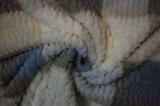 Candlewick Fleece -Ivory/Blue