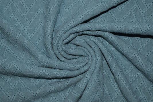 Chevron Embroidered Slub Cotton