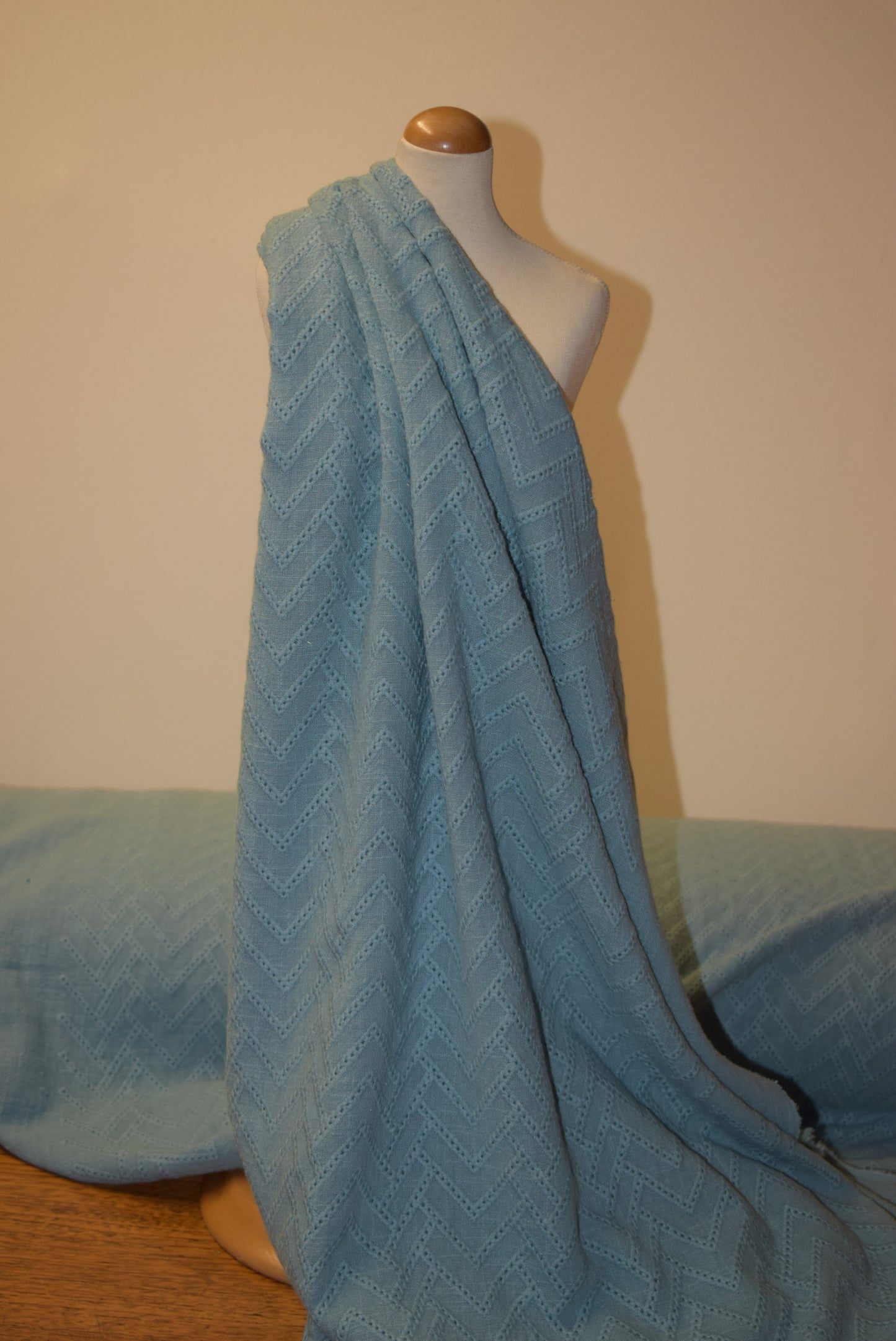 Chevron Embroidered Slub Cotton