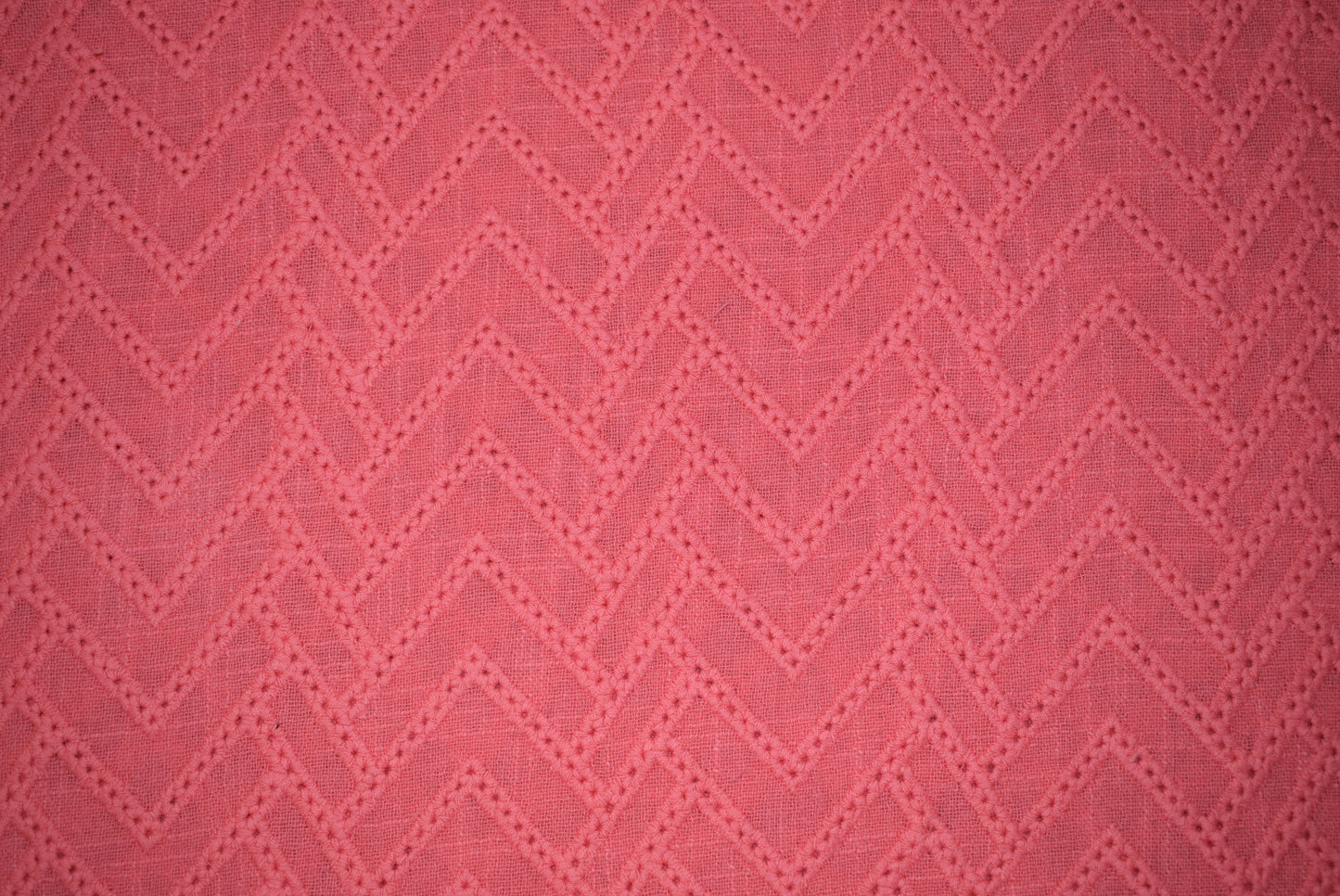 Chevron Embroidered Slub Cotton
