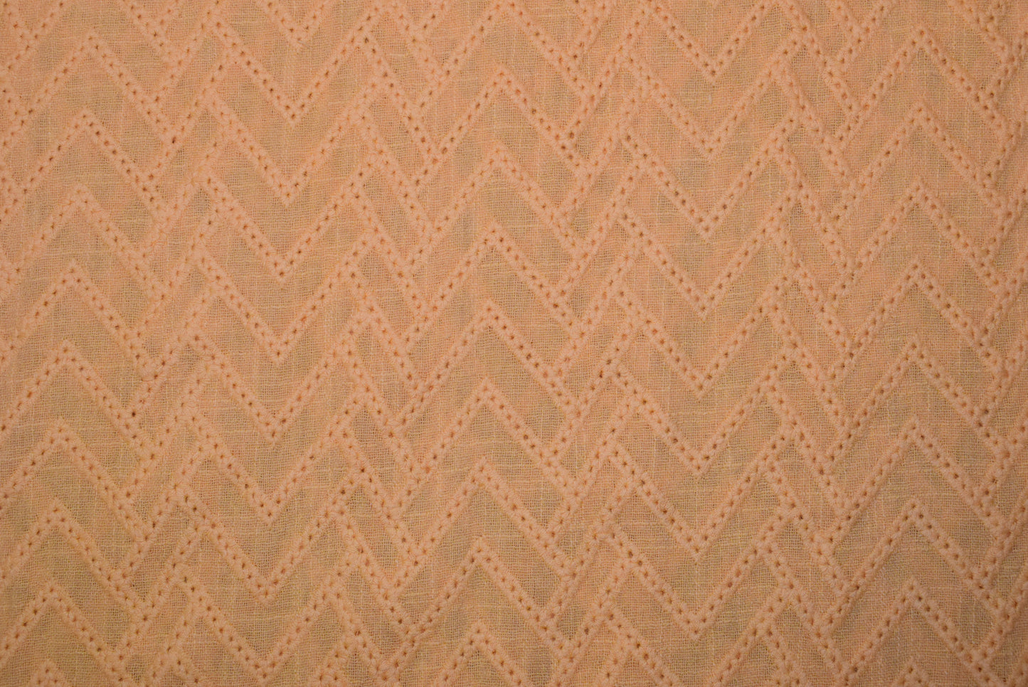 Chevron Embroidered Slub Cotton